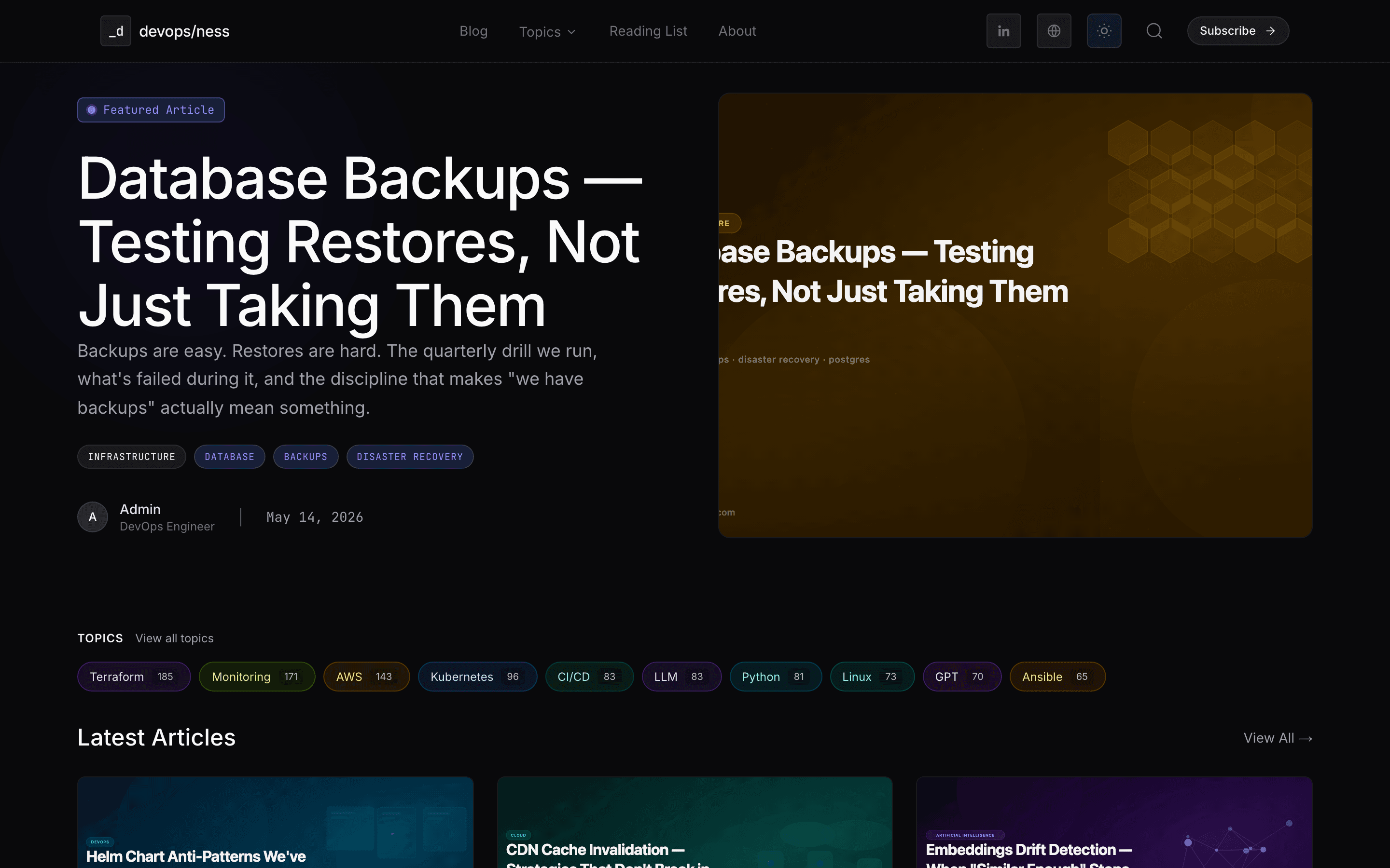DevOpsNess — live blog homepage